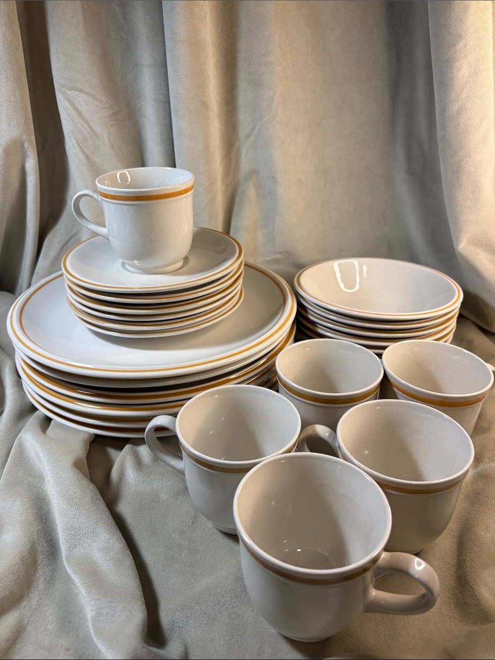 Vintage Strawberries and Cream Dinnerware Set - 24 Pc Cottage Farmhouse